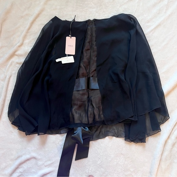 R.E.D. VALENTINO Black Chiffon Top - Picture 7 of 11